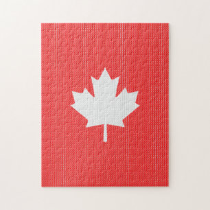 Knit Style Maple Leaf Knitting Motif Jigsaw Puzzle