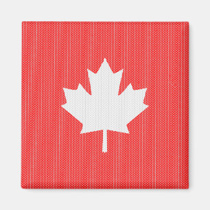 Knit Style Maple Leaf Knitting Motif Magnet