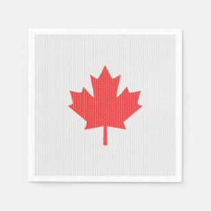 Knit Style Maple Leaf Knitting Motif Napkin