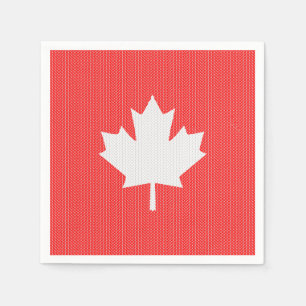 Knit Style Maple Leaf Knitting Motif Napkin