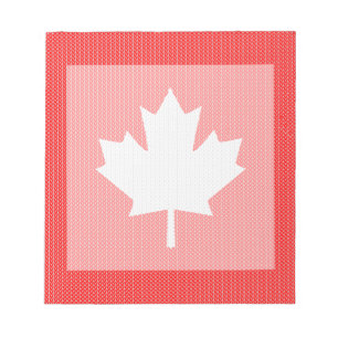 Knit Style Maple Leaf Knitting Motif Notepad