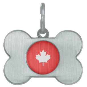 Knit Style Maple Leaf Knitting Motif Pet Name Tag