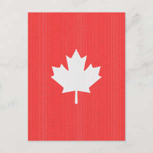 Knit Style Maple Leaf Knitting Motif Postcard