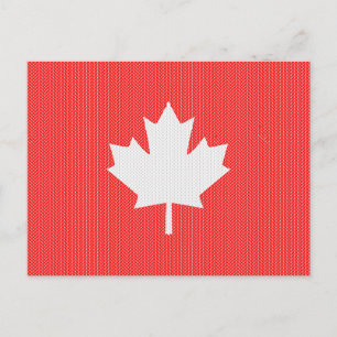 Knit Style Maple Leaf Knitting Motif Postcard