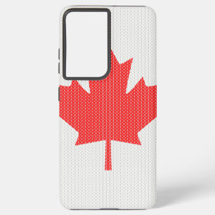 Knit Style Maple Leaf Knitting Motif Samsung Galaxy Case