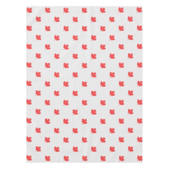 Knit Style Maple Leaf Knitting Motif Tablecloth (Front)
