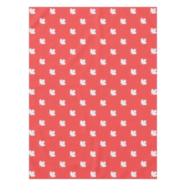 Knit Style Maple Leaf Knitting Motif Tablecloth (Front)