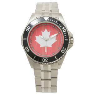 Knit Style Maple Leaf Knitting Motif Watch