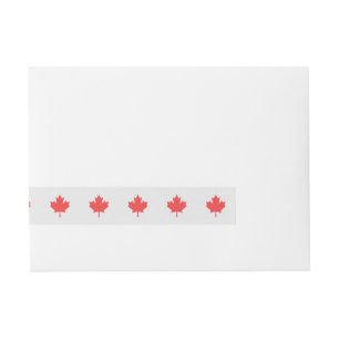 Knit Style Maple Leaf Knitting Motif Wraparound Address Label