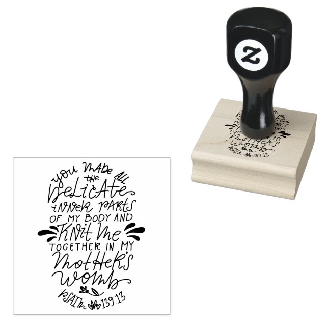 Knit Together in Mother's Womb  Rubber Stamp (Stamped)