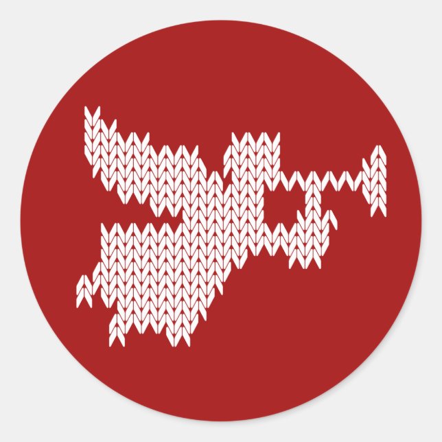 Knit Tumpet Angel Christian Religious Nativity Classic Round Sticker (Front)