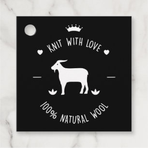 Knit With Love 100% Natural Wool Favour Tags