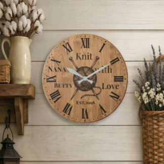 Knit with Love Wall Clock | Custom Name & Year