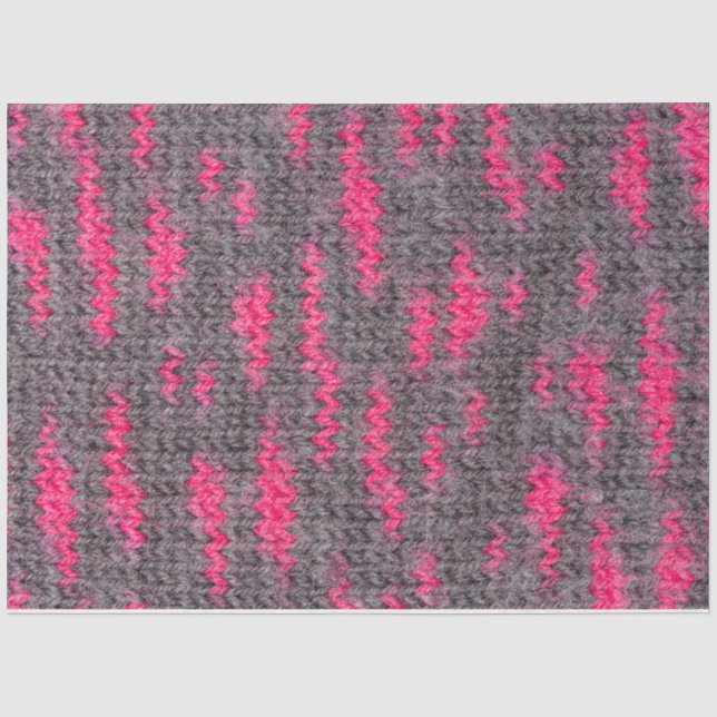 Knit wool structure with pink and grey colours tissue paper (Front)
