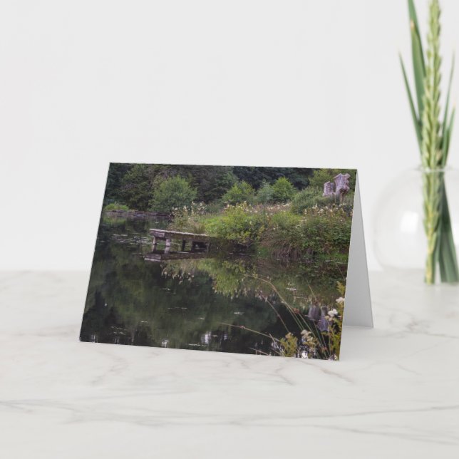 Knitsley,Consett Fishing Pond photograph Card (Front)