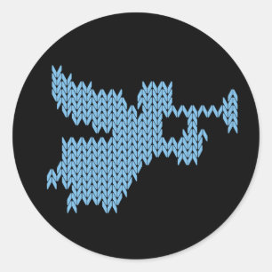 Knitted Angel with Trumpet Christian Religious UCS Classic Round Sticker