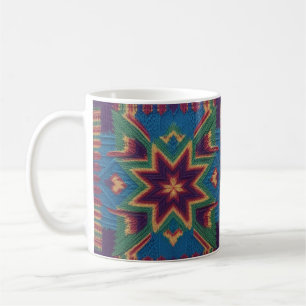 Knitted Butterfly & Colorful Floral Mandala Coffee Mug