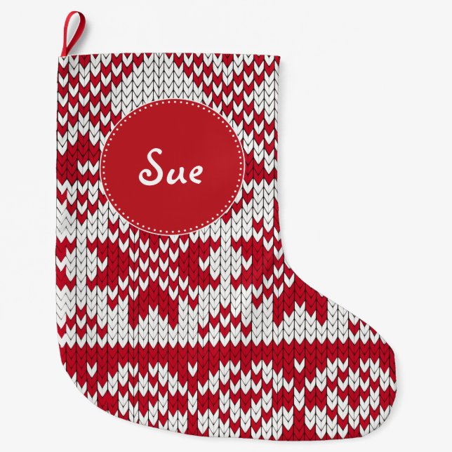 Knitted  Christmas Large Christmas Stocking (Front)