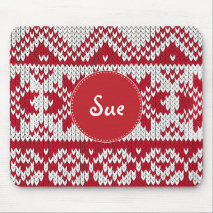 Knitted Christmas Mouse Mat