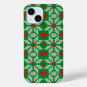 Knitted Christmas pattern iPhone 15 Case