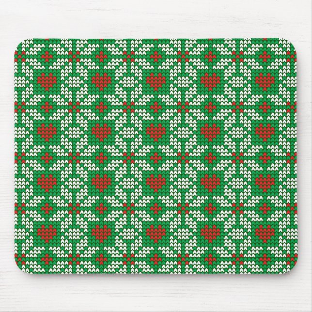 Knitted Christmas pattern Mouse Mat (Front)