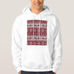 Knitted, Christmas, squirrels, vintage pattern. Hoodie