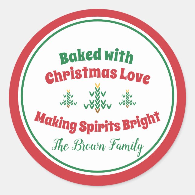 Knitted Christmas Tree Classic Round Sticker (Front)