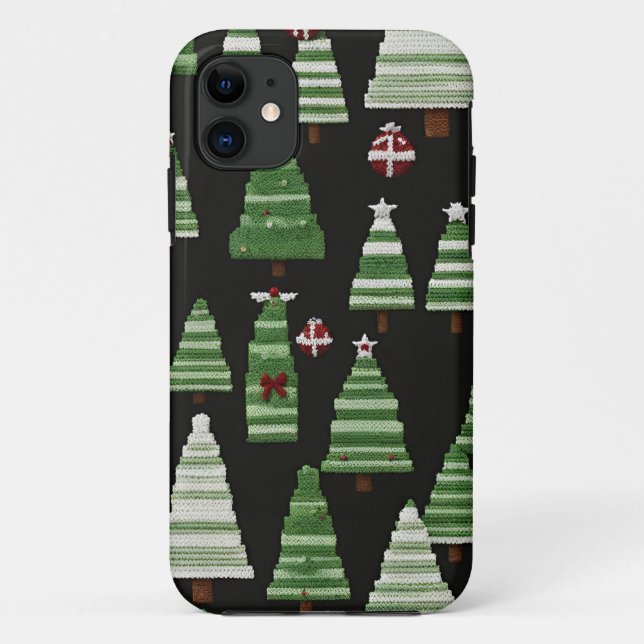 Knitted Christmas tree pattern Case-Mate iPhone Case (Back)