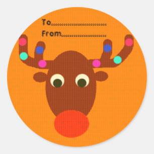 Knitted Classic Round Sticker