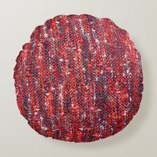 Knitted colored texture background. round cushion