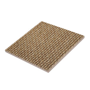 Knitted Cotton Fabric Ceramic Tile - Beige