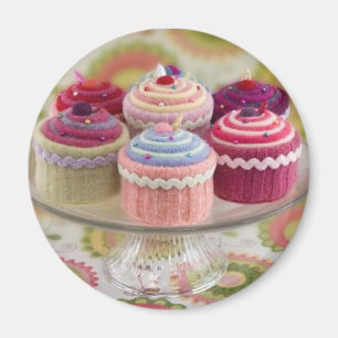 knitted cupcakes magnet
