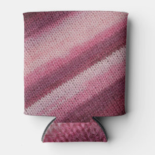 Knitted fabric texture, purple-pink abstract. can cooler