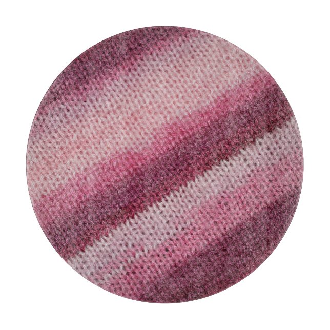 Knitted fabric texture, purple-pink abstract. cutting board (Front)