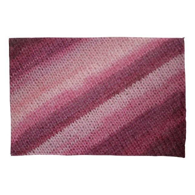 Knitted fabric texture, purple-pink abstract. pillowcase (Front)