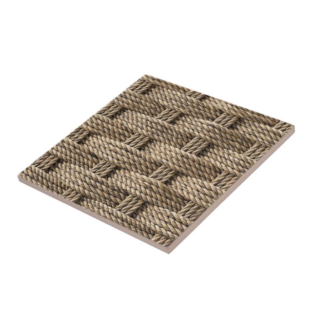 Knitted Faux Cotton Ceramic Tile (Side)