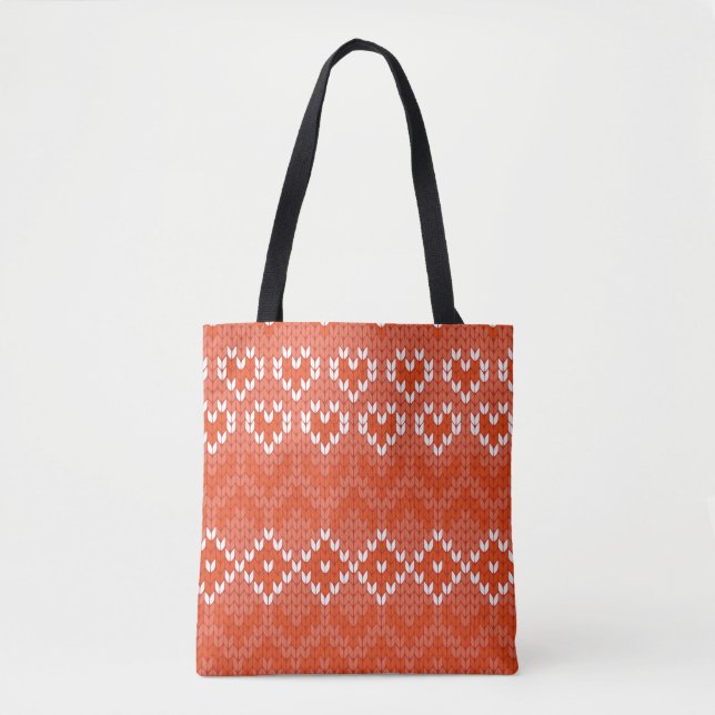 knitted geometric seamless pattern tote bag (Front)