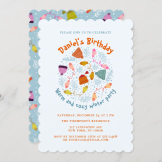 Knitted Hats and Mittens Winter Set Invitation