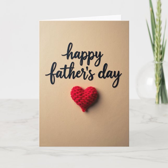 Knitted Heart Fathers Day Card (Front)