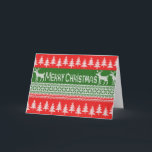 Knitted "Merry Christmas" pattern Holiday Card<br><div class="desc">Do you love those knitted Christmas jumpers your grandmother would give you with christmas? Or the ones you'd buy with your friends and family and you'd all look very christmassy? Now it's time to endulce in this Christmas tradition with this lovely green and red knitted Christmas pattern. It looks like...</div>