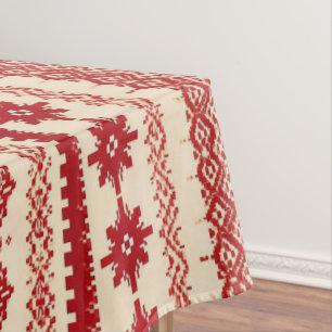 Knitted-Pattern   look   Nordic    folk art style Tablecloth