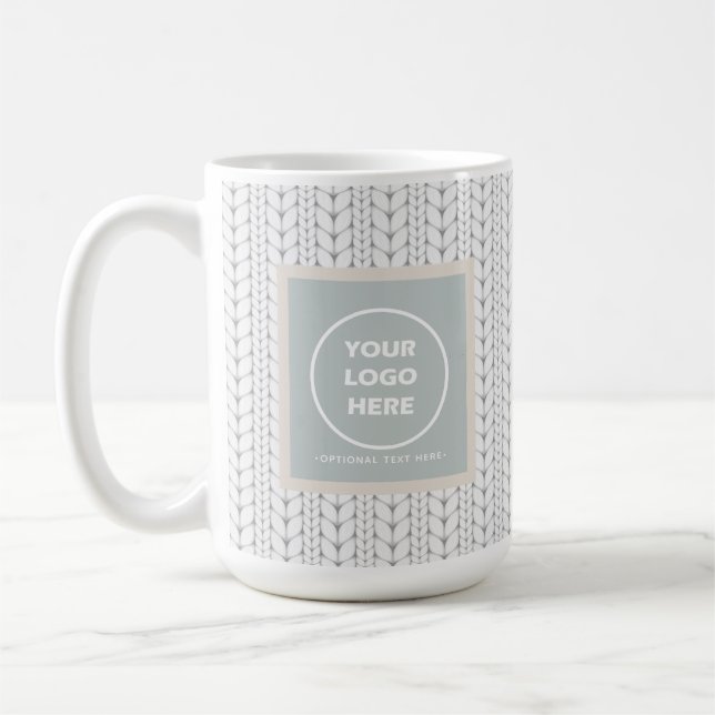Knitted Pattern Modern Professional Logo Coffee Mug (Left)
