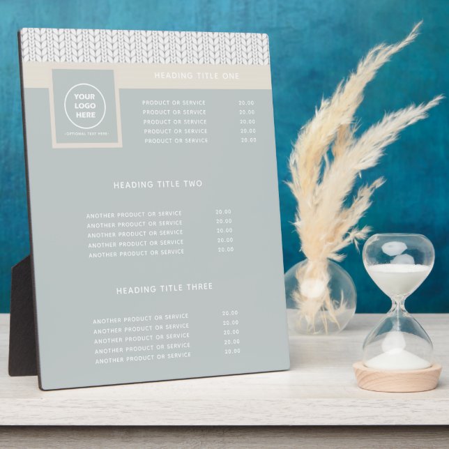 Knitted Pattern Modern Professional Logo Plaque (Side)