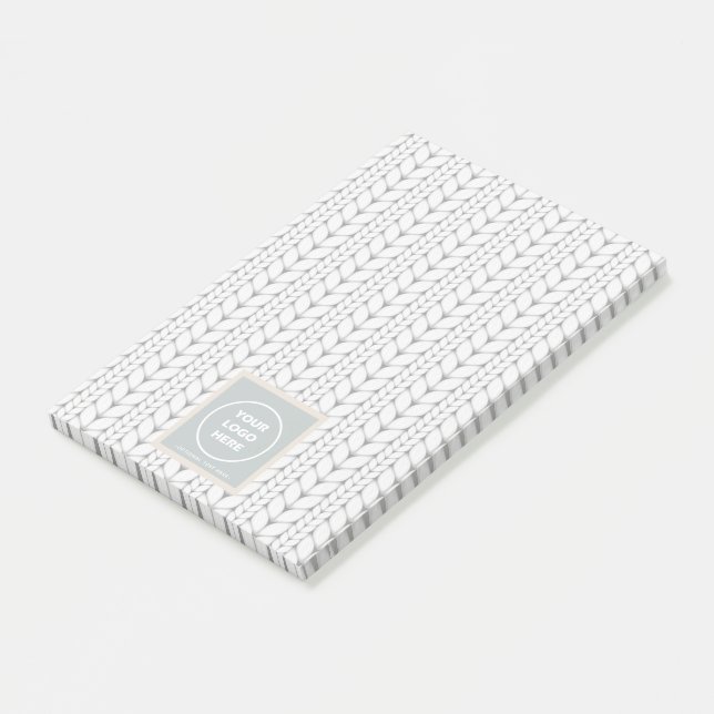 Knitted Pattern Modern Professional Logo Post-it Notes (Angled)