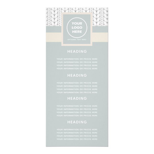 Knitted Pattern Modern Professional Logo Rack Card (Front)