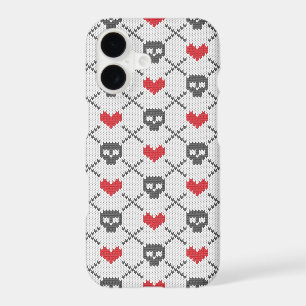 Knitted pattern with skulls