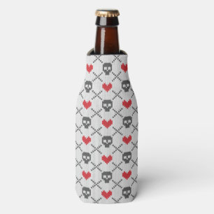 Knitted pattern with skulls bottle cooler