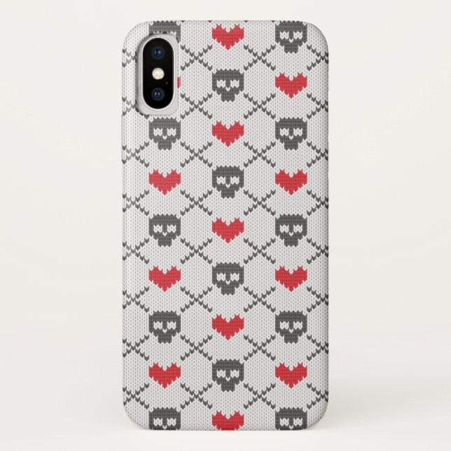Knitted pattern with skulls Case-Mate iPhone case (Back)