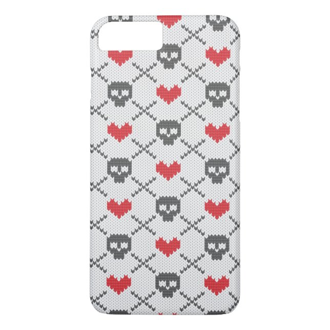 Knitted pattern with skulls Case-Mate iPhone case (Back)