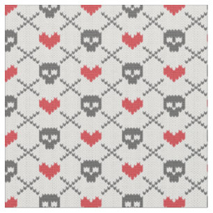 Knitted pattern with skulls fabric